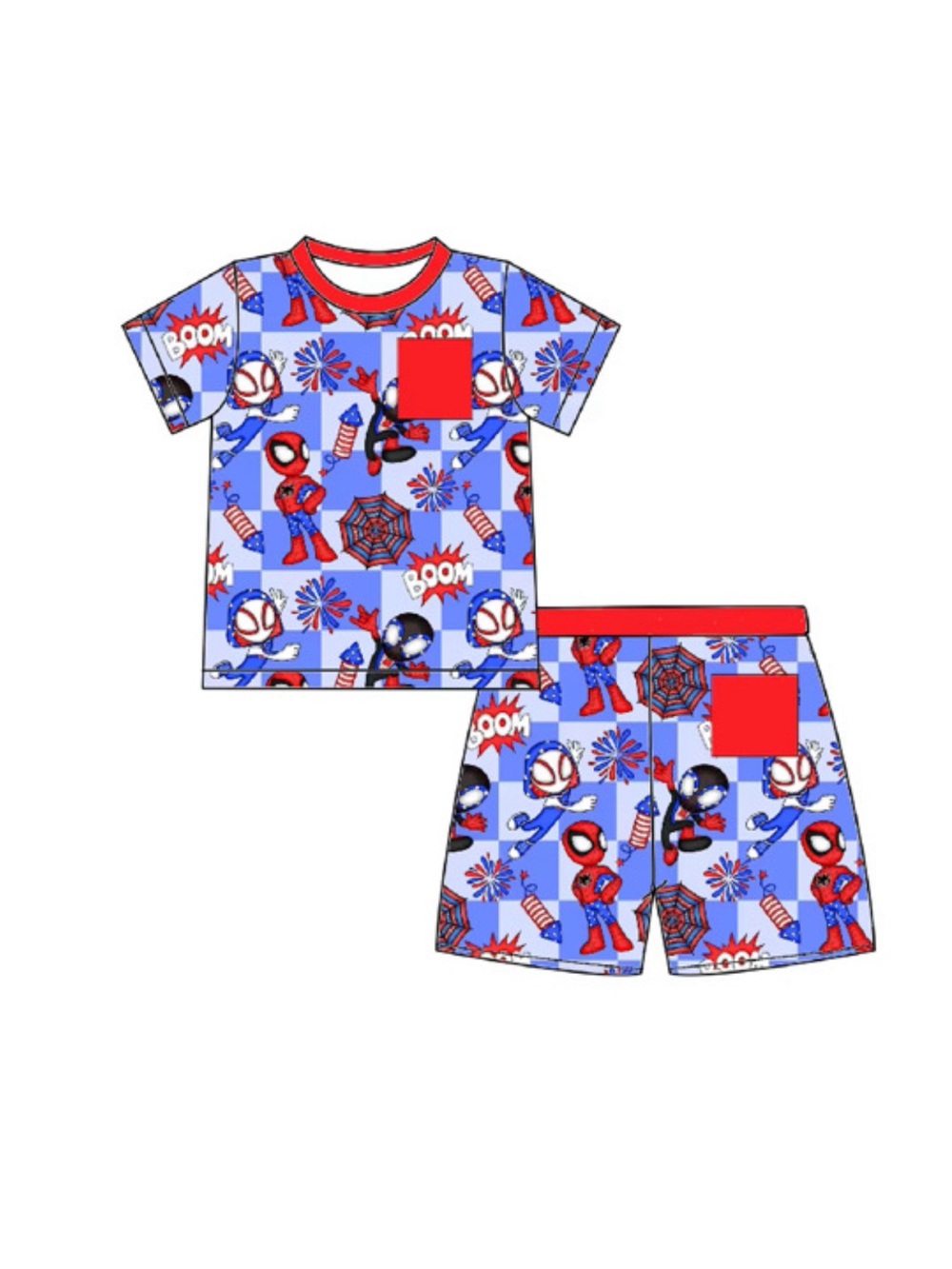 Boys Blue & Red Superhero Set